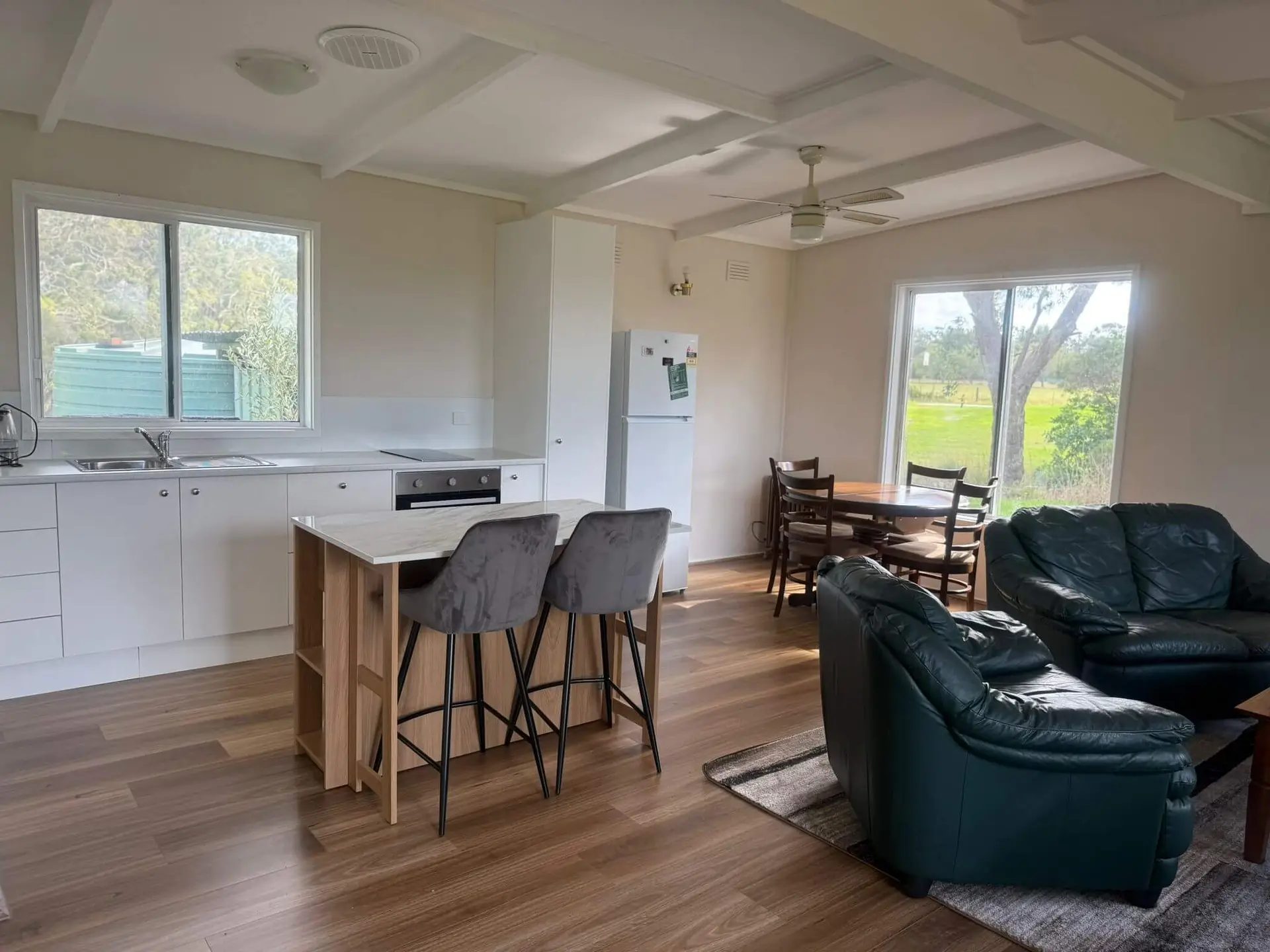 Open-plan kitchen and dining
